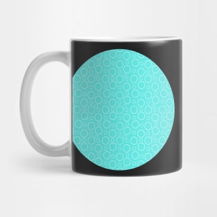 Aqua Bubbles. A simple, modern design in aqua and white. Mug